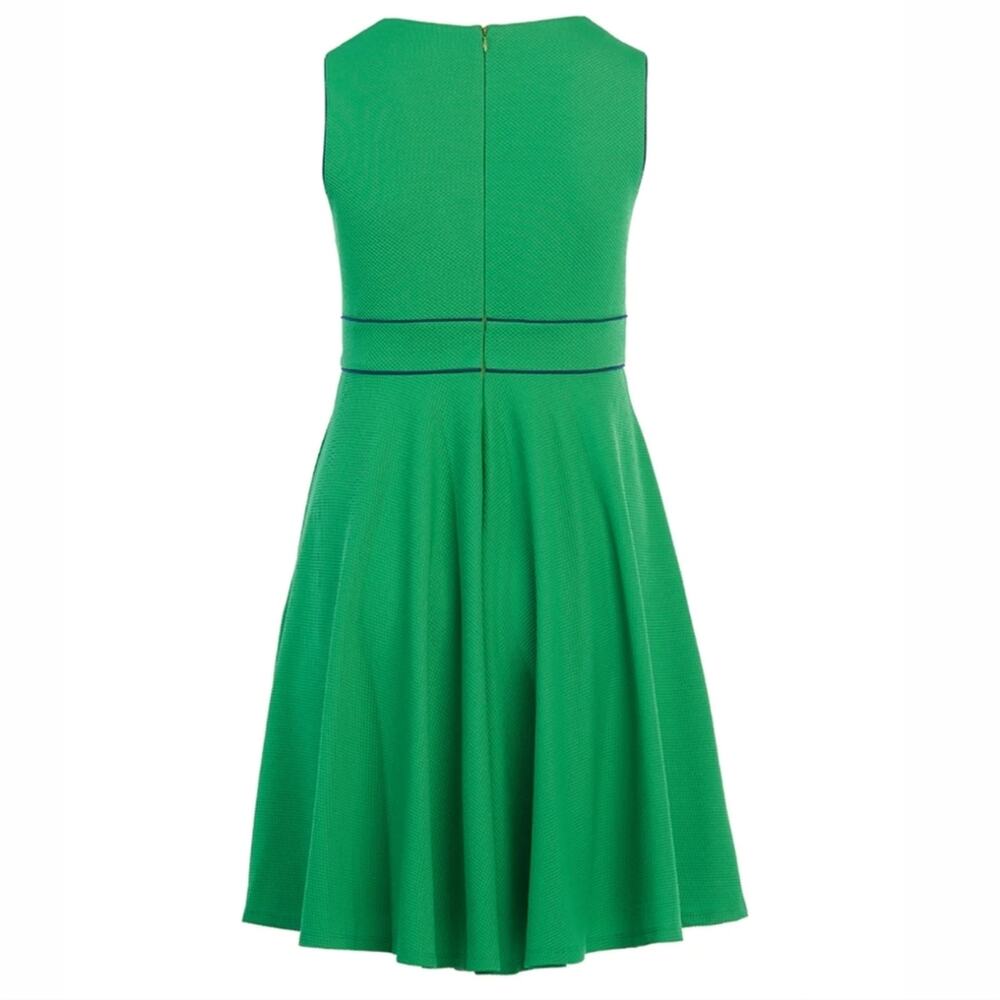 Hutch Anthropologie Kelly Green Navy Bow Fit & Flare Dress Wedding Guest XL - Picture 4 of 10